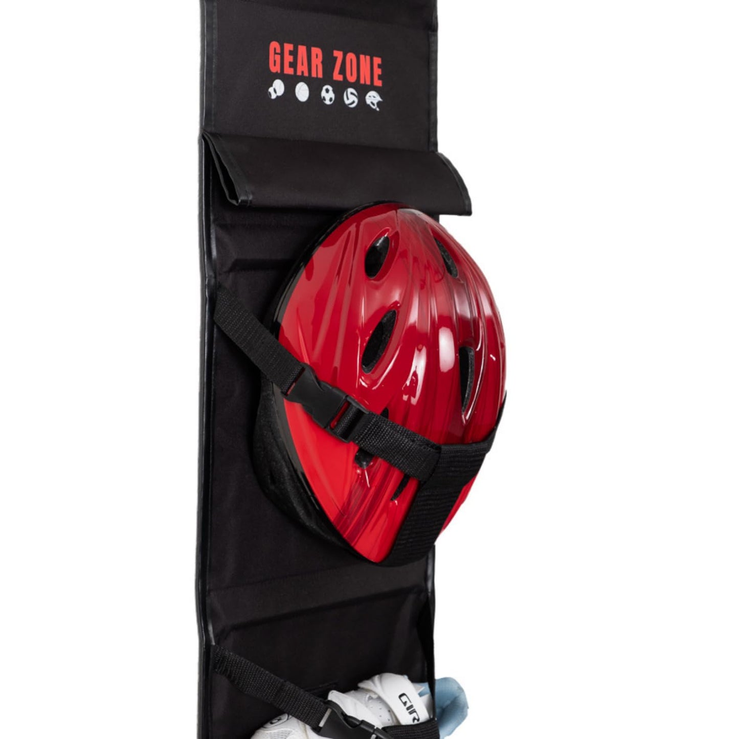 Gear Zone Hanging Sports Equipment Organizer | Multi-Purpose | Garage Sports Ball Storage | Storage for Basketball Football Volleyball Tennis Soccer Biking | Toy Storage | Includes Hook