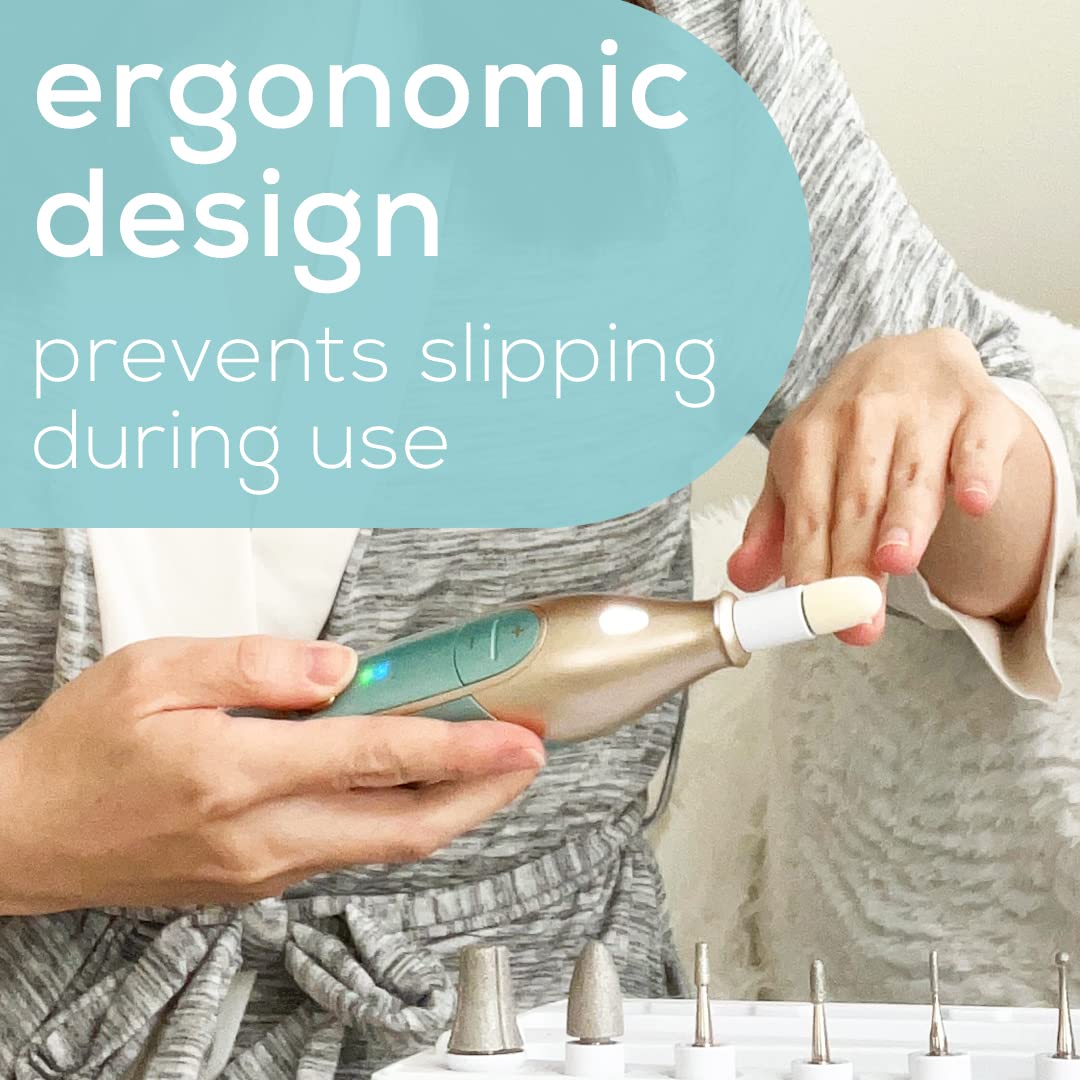 Beurer MP84 Professional Manicure & Pedicure Nail Drill Kit, 14-Piece Cordless Electric Nail File with 10 Attachments, LED Light, Adjustable Speed, Charging Storage Case