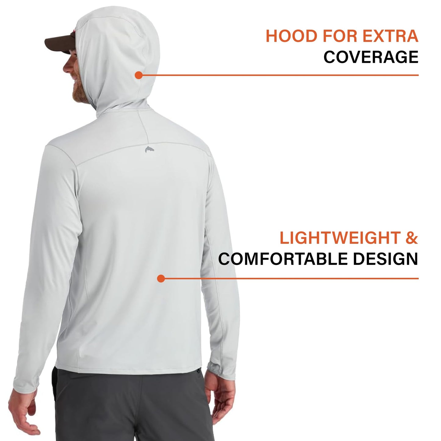 Simms SolarFlex UPF 50+ Shirt - Premium Sun Protection Hoodie for Men, Lightweight, Quick-Dry, Breathable Outdoor Apparel for Men (Sun Glow, Large)