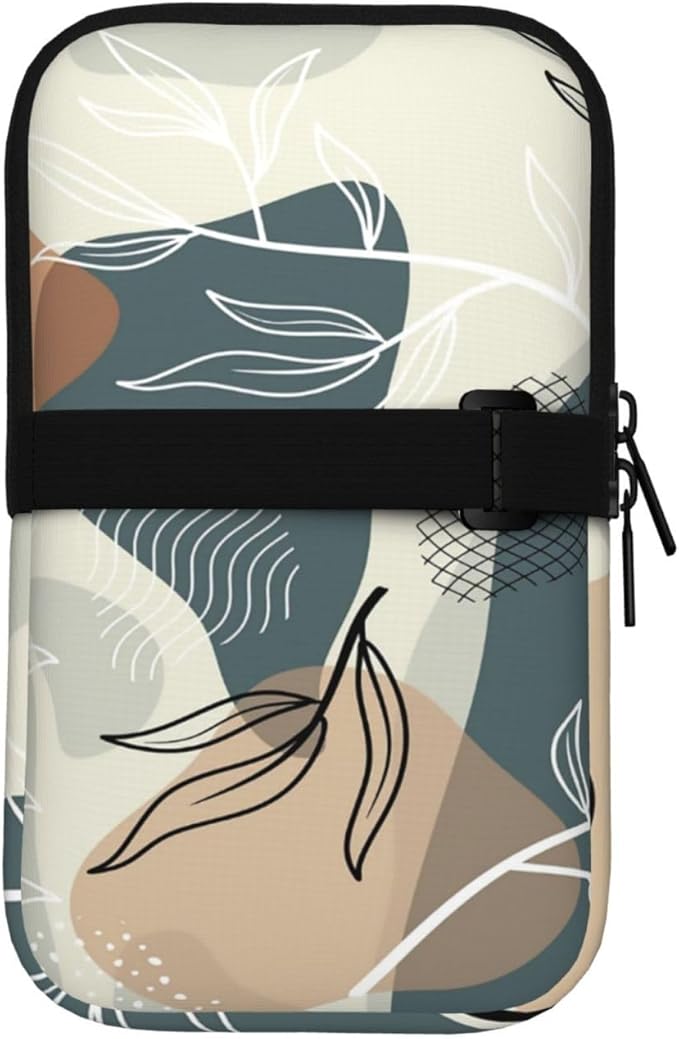 Water Bottle Pouch for Stanley Cup 40oz 30oz,Personalized Gym Purse for Men Women, Tumbler Pouch with Versatile Pocket Water Bottle Bag for Cards, Keys, Phone Botanical Leaf