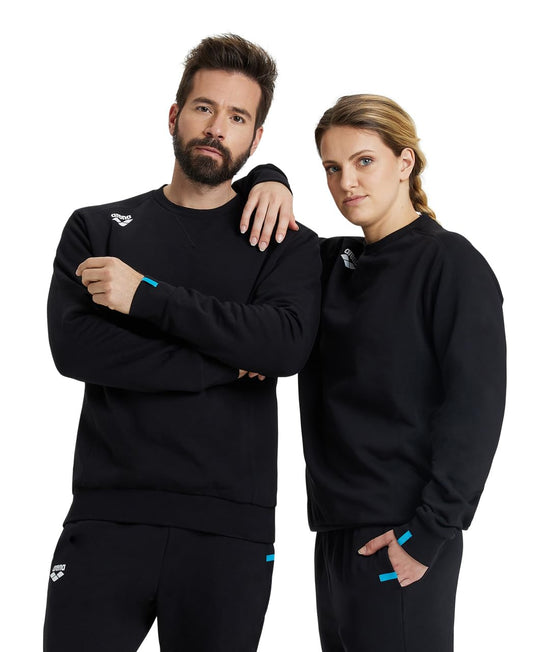 ARENA Standard Unisex Solid Crew Sweatshirt, Black