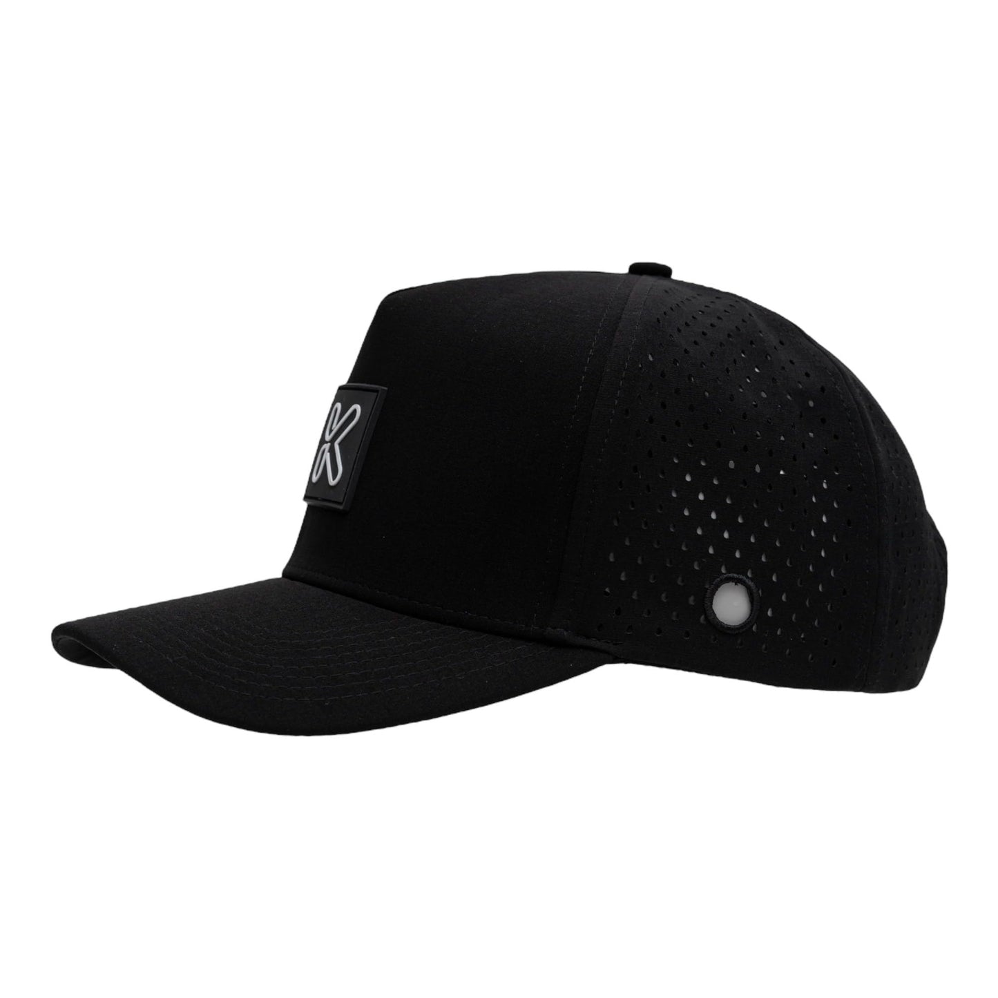 Klub Cap Black Snapback Baseball Hat with Tee Hole and Ball Marker - Mens Golf Hats, Baseball Cap for Hiking, Beach and Everyday Wear