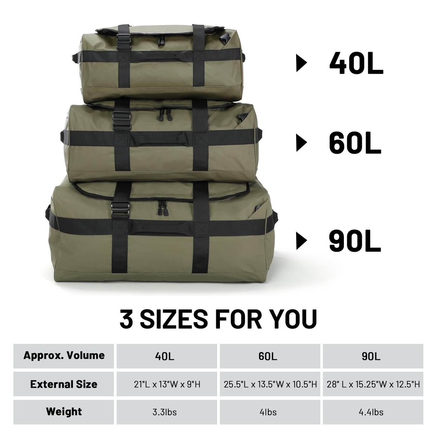 MIER 40L Backpack Duffle for Men Heavy Duty Duffel Bag with Backpack Straps for Travel, Gym, Sports, Convertible and Water Resistant, Dark Green