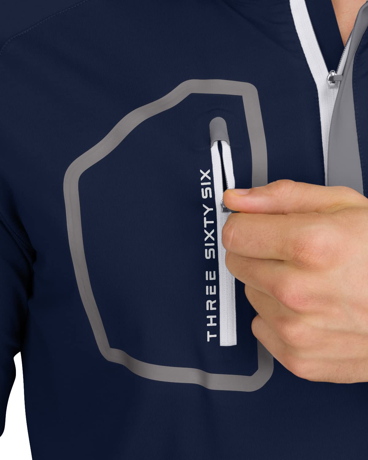 Three Sixty Six Men’s Dry Fit ¼ Zip Golf Pullover Jacket - Lightweight, Breathable & Stretch Fabric Sweater with Chest Pocket