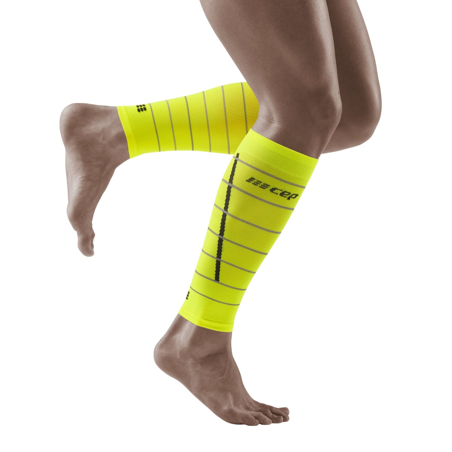 CEP Reflective Calf Sleeves, Neon Yellow, Men, IV