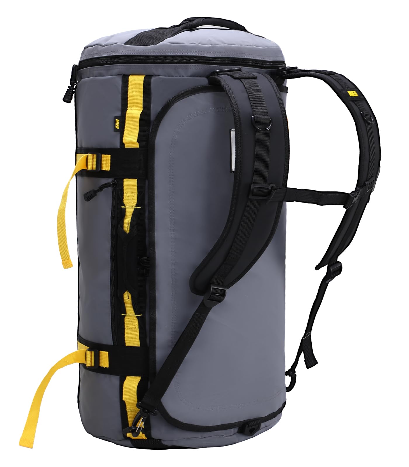 MIER Large Duffel Backpack Sports Gym Bag with Shoe Compartment, Heavy Duty and Water Resistant, Gray, 45L