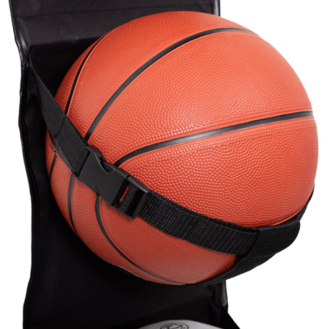 Gear Zone Hanging Sports Equipment Organizer | Multi-Purpose | Garage Sports Ball Storage | Storage for Basketball Football Volleyball Tennis Soccer Biking | Toy Storage | Includes Hook