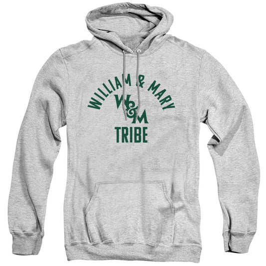 William & Mary Official One Color Wm Tribe Logo Unisex Adult Pull-Over Hoodie,Athletic Heather, Medium