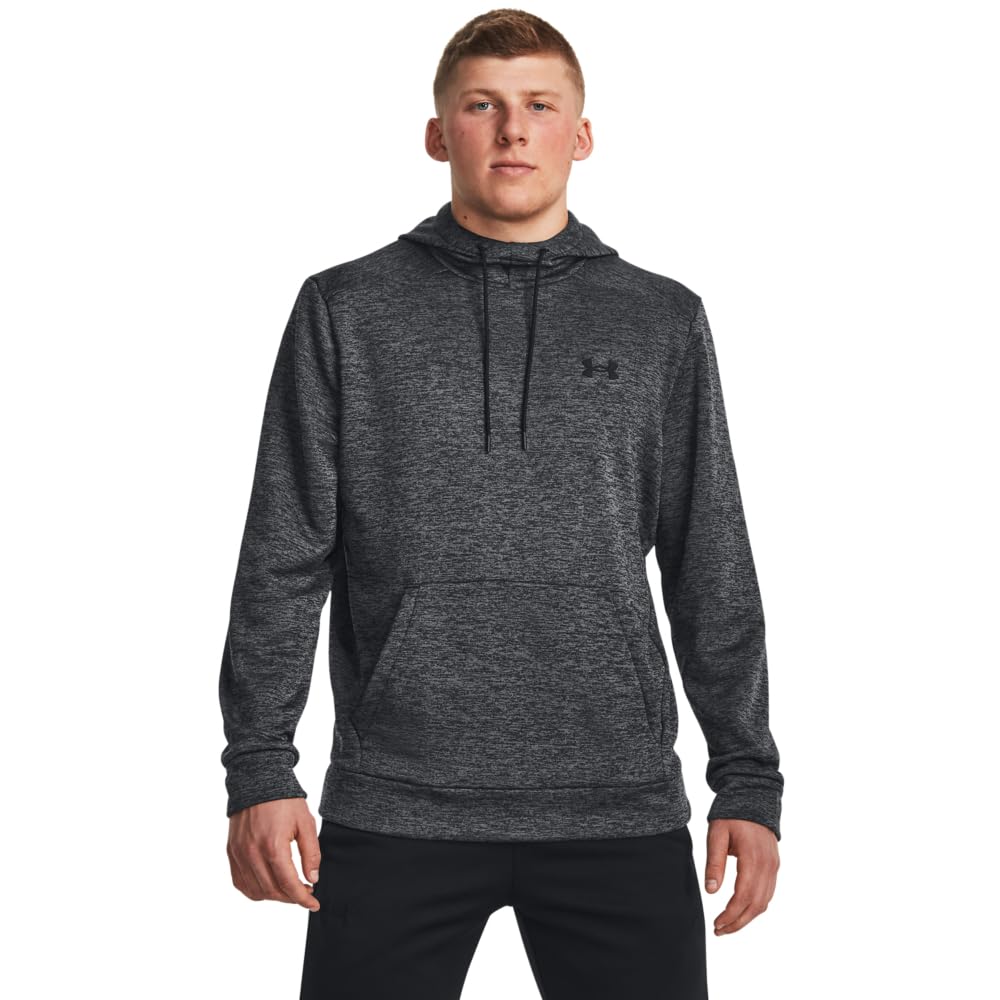Under Armour Men's ArmourFleece Twist Hoodie, (001) Black / / Black, Medium