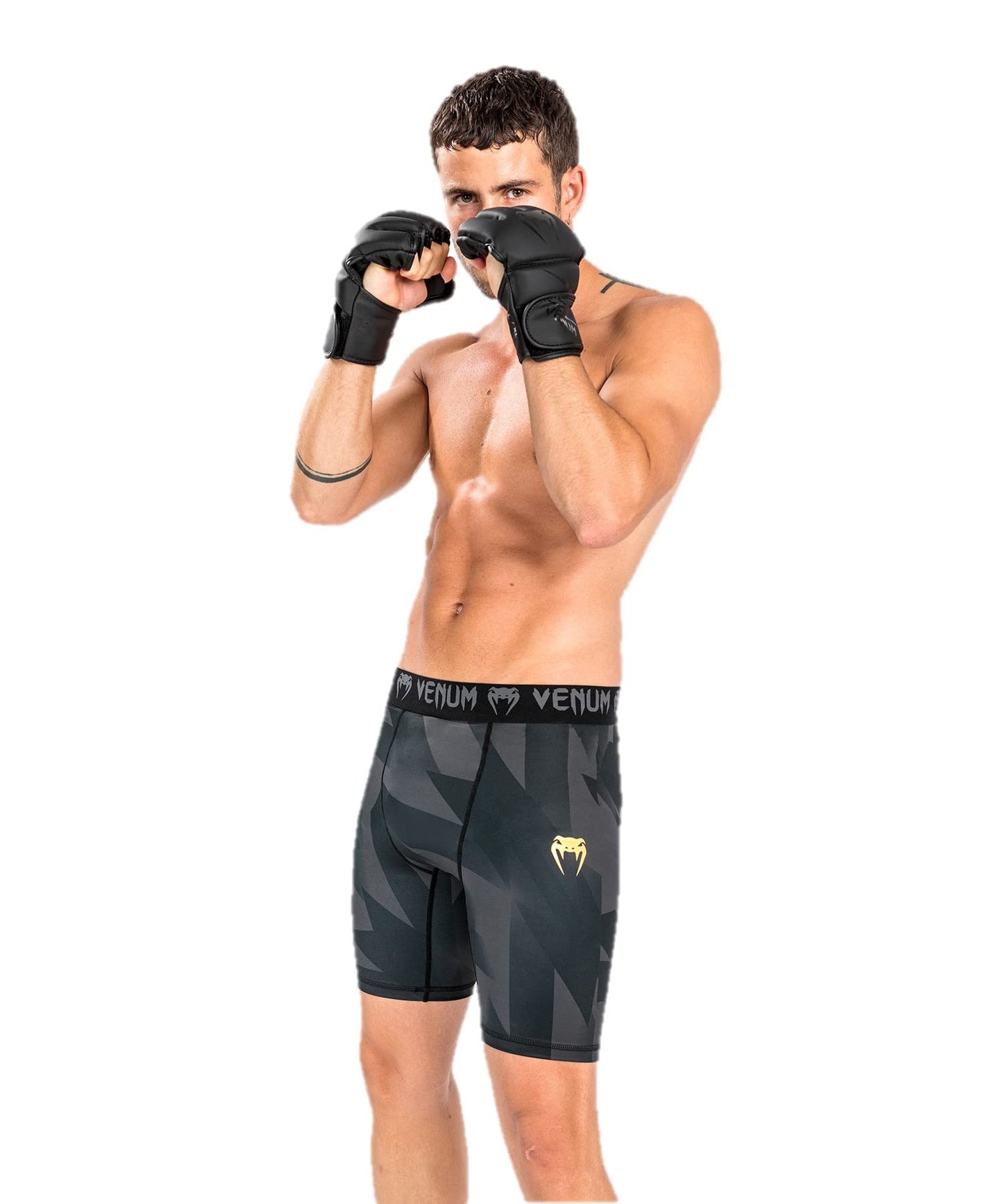 Venum Men's Standard Razor Vale Tudo Shorts, Black/Gold, Large