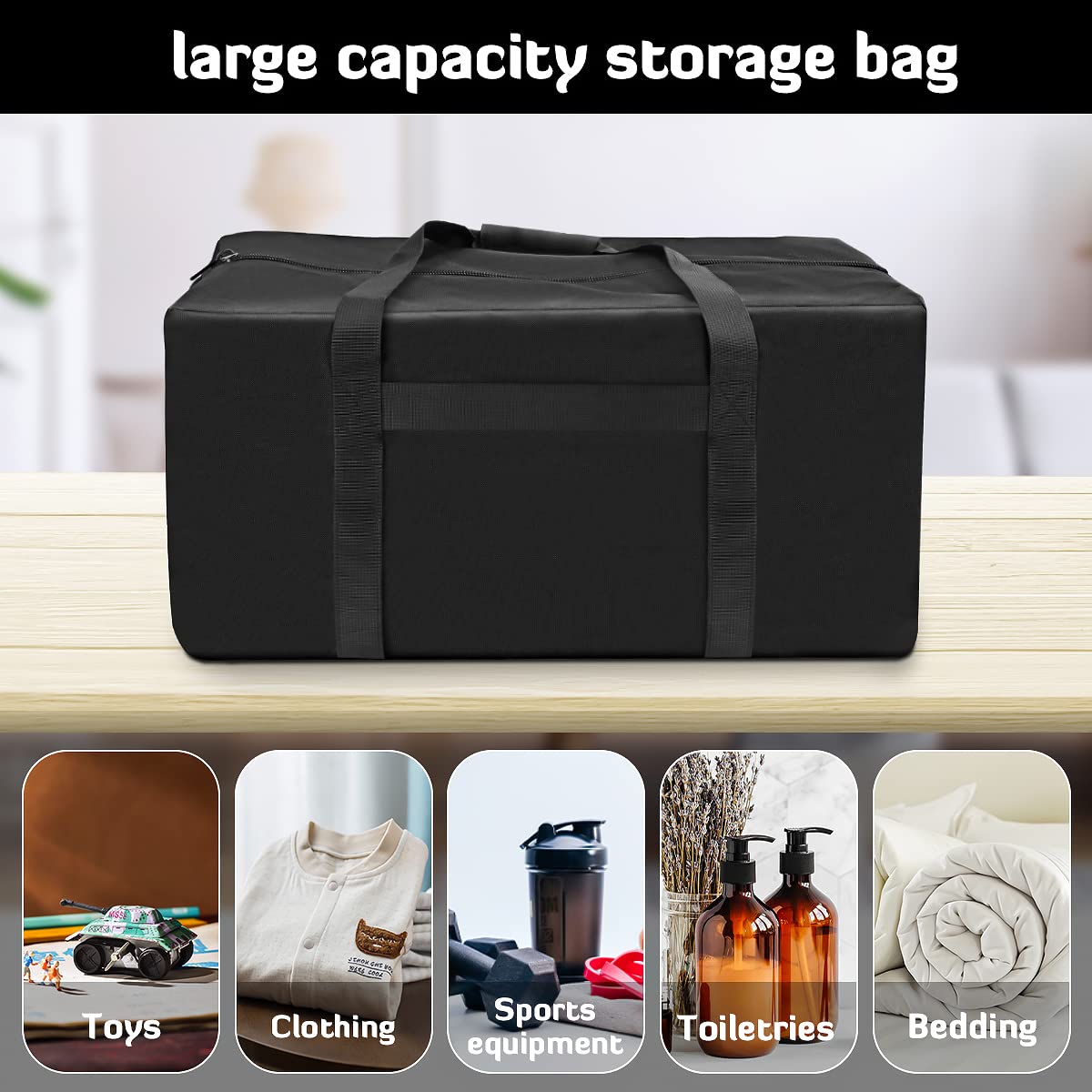 INFANZIA 2PCS 24x12x12 inches Sports Duffle Bag, Large Travel Duffel Tote Bag with Trolley Sleeve, Water Resistant Durable Zipper Weekender Overnight Luggage Bag for Men