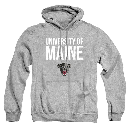 University of Maine Official Stacked Unisex Adult Pull-Over Hoodie, Athletic Heather, X-Large