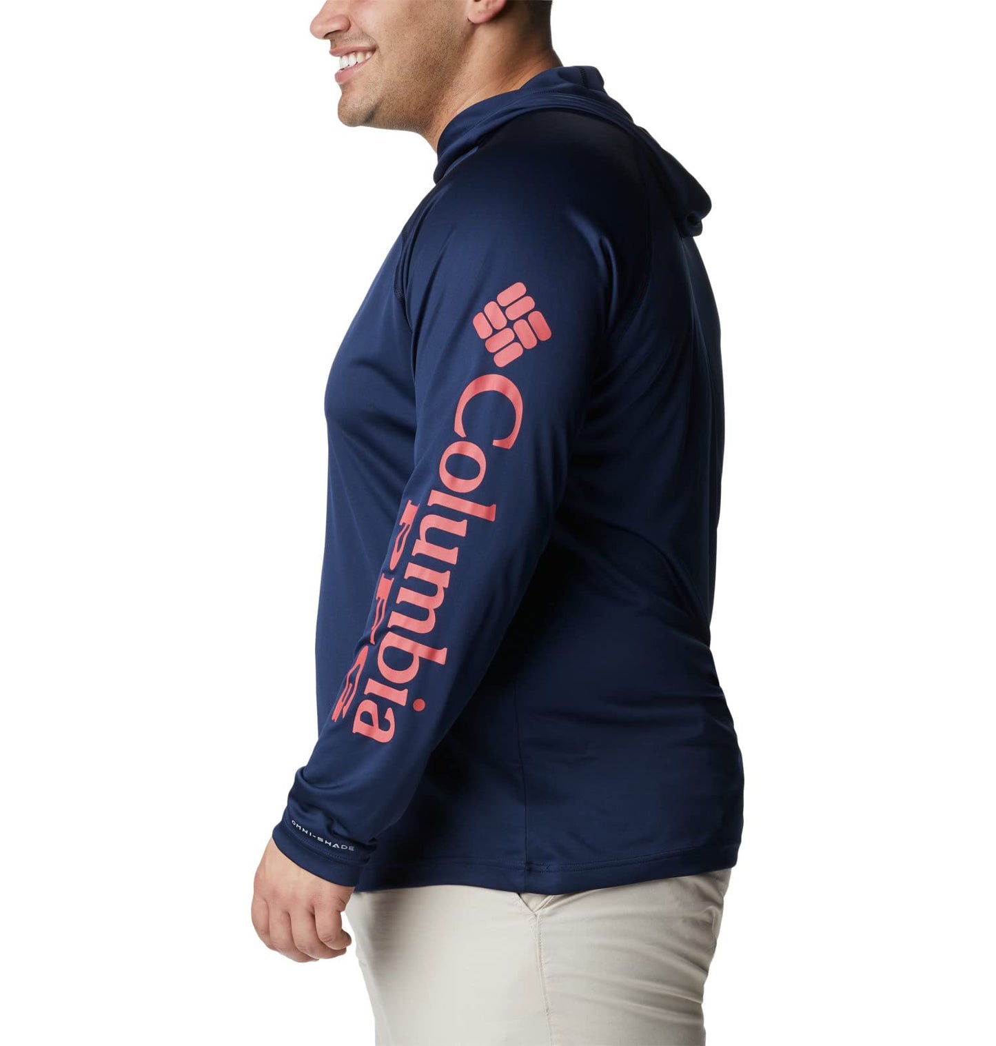 Columbia Men's Terminal Tackle Hoodie, Coll Navy/Sunset Red Logo, Medium