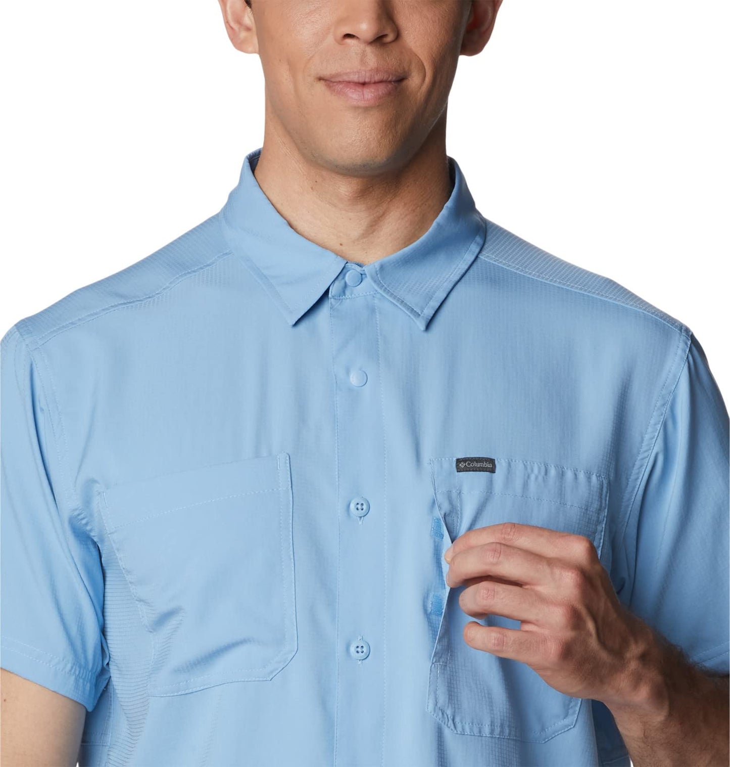 Columbia Men's Silver Ridge Utility Lite Short Sleeve, Jet Stream, Large Tall