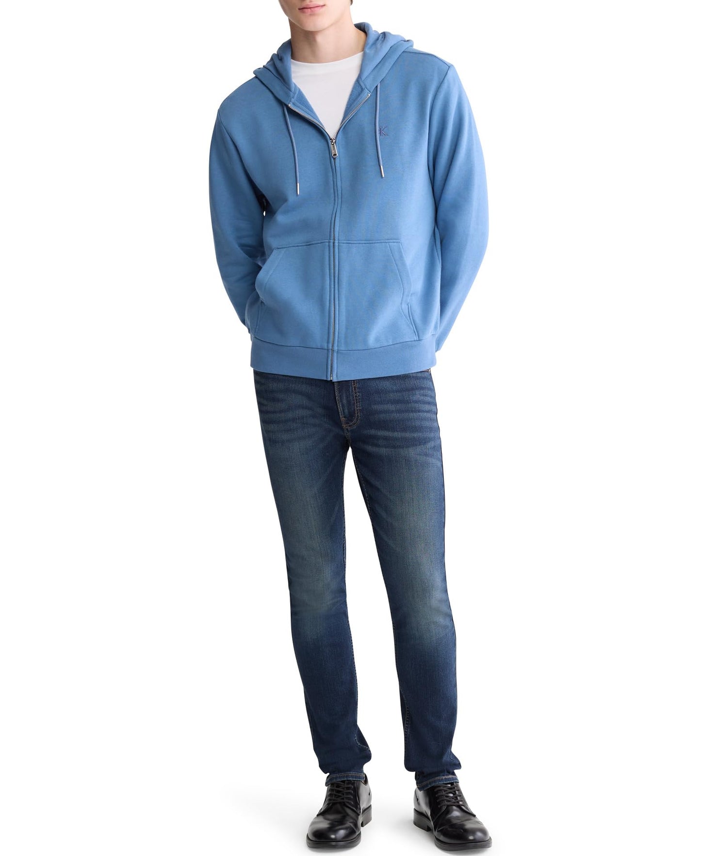 Calvin Klein Men's Relaxed Fit Archive Logo Fleece Full Zip Hoodie