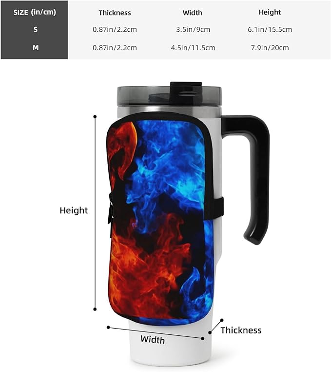 Water Bottle Pouch for Stanley Cup 40oz 30oz,Personalized Gym Purse for Men Women, Tumbler Pouch with Versatile Pocket Water Bottle Bag for Cards, Keys, Phone Botanical Leaf