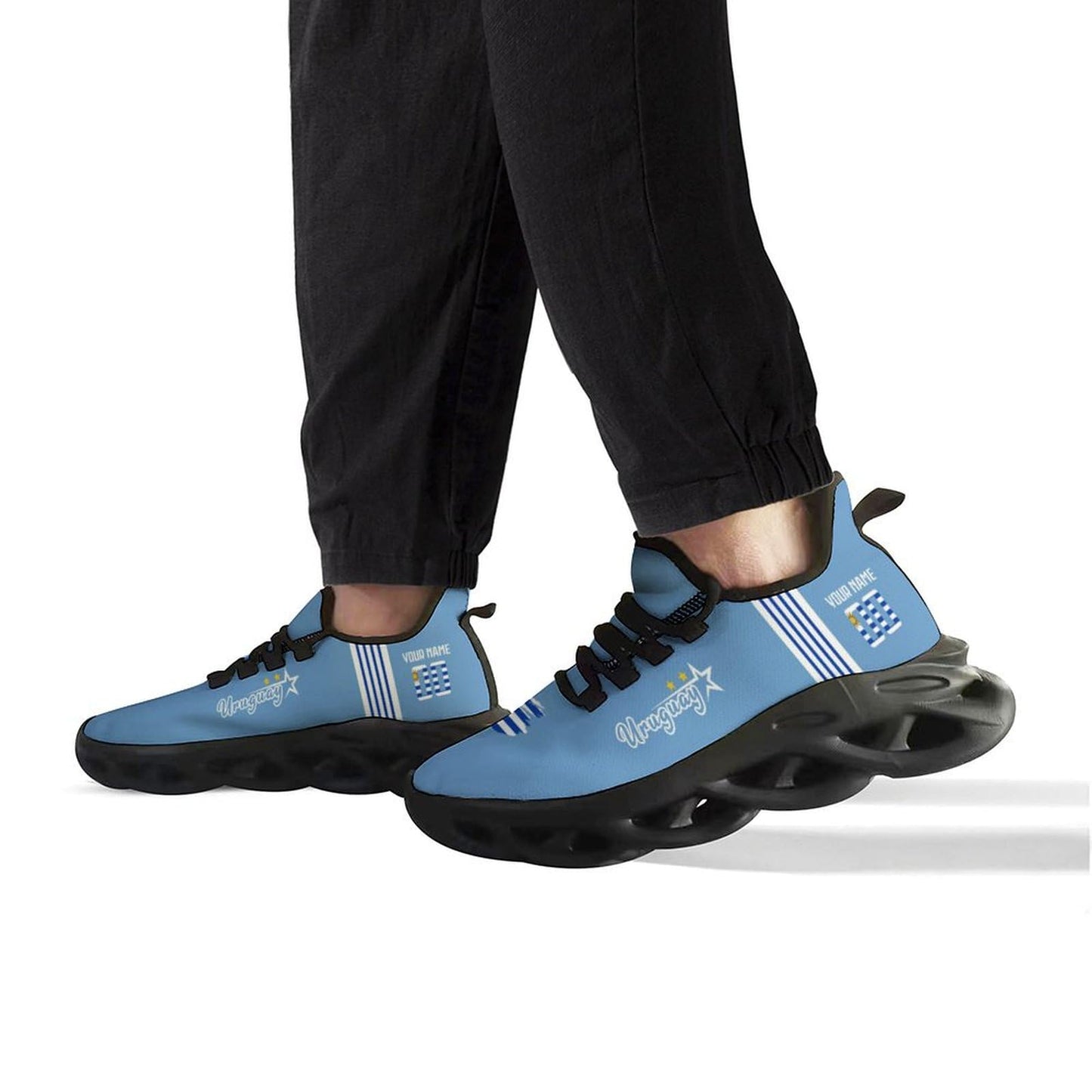 Uruguay National Team Custom Men's Sneakers Soccer Personalized Breathable Fan Gift Name & Number Athletic Gym Slip-on Shoes