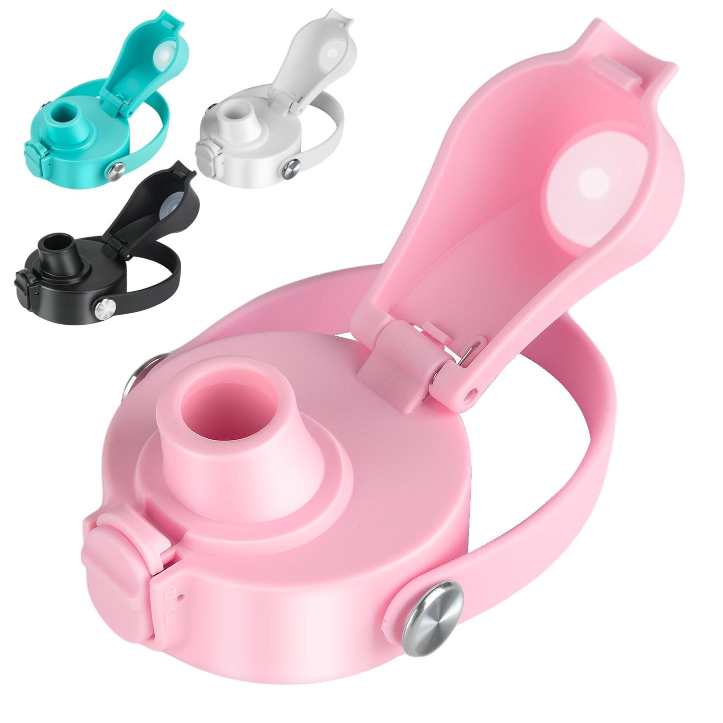 EIPOSAU Auto Flip Lid for Hydro Flask Wide Mouth, Great Spout Lid for Simple Modern, Fits for Iron Flask and Other Brands, Replacement Lid with Button Lock, Pink