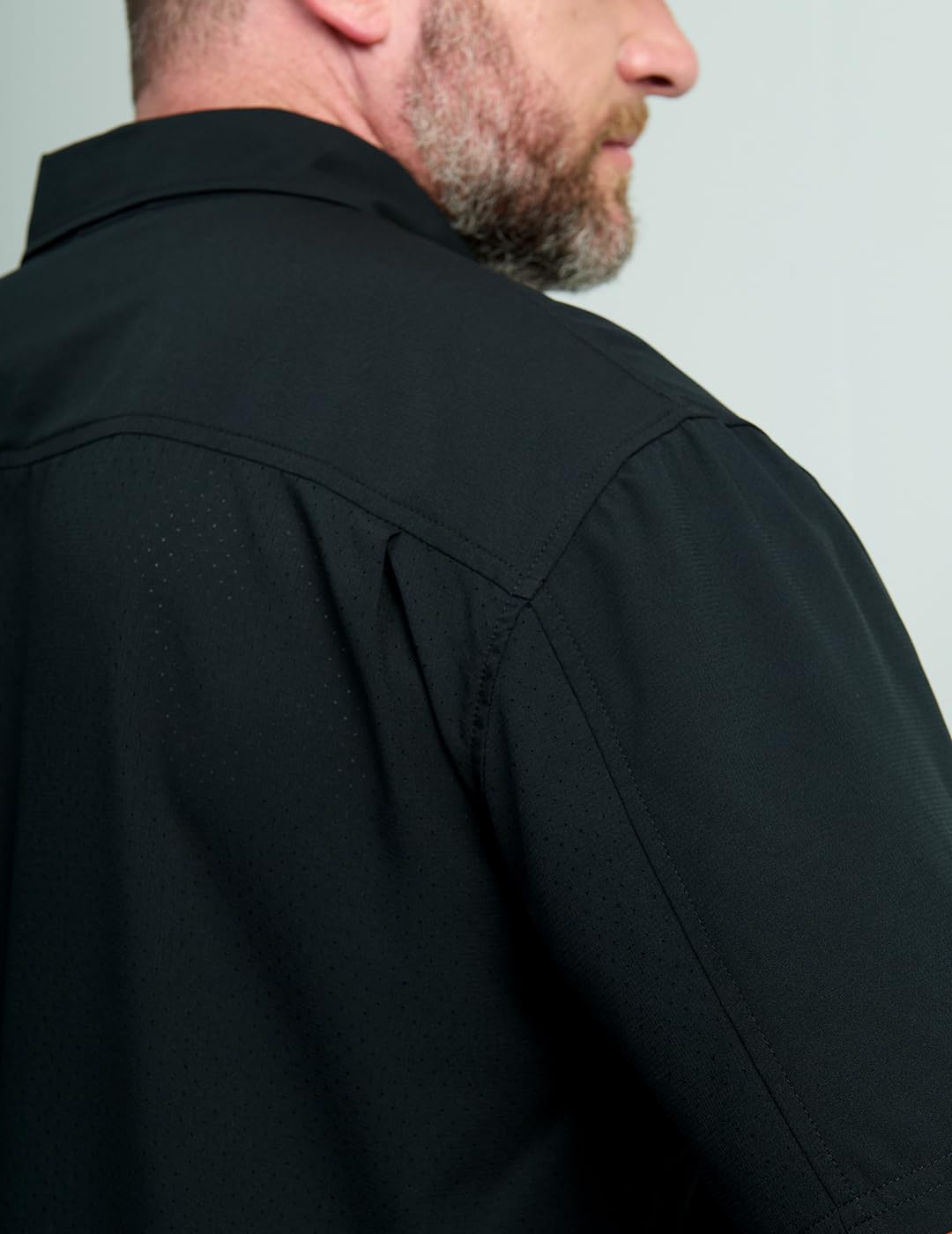 HUK Standard Tide Point Solid Short Sleeve Shirt, Button Down for Men, Black, X-Large