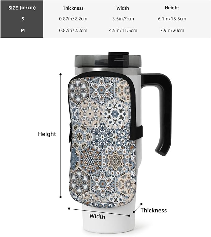 Water Bottle Pouch for Stanley Cup 40oz 30oz,Personalized Gym Purse for Men Women, Tumbler Pouch with Versatile Pocket Water Bottle Bag for Cards, Keys, Phone Botanical Leaf