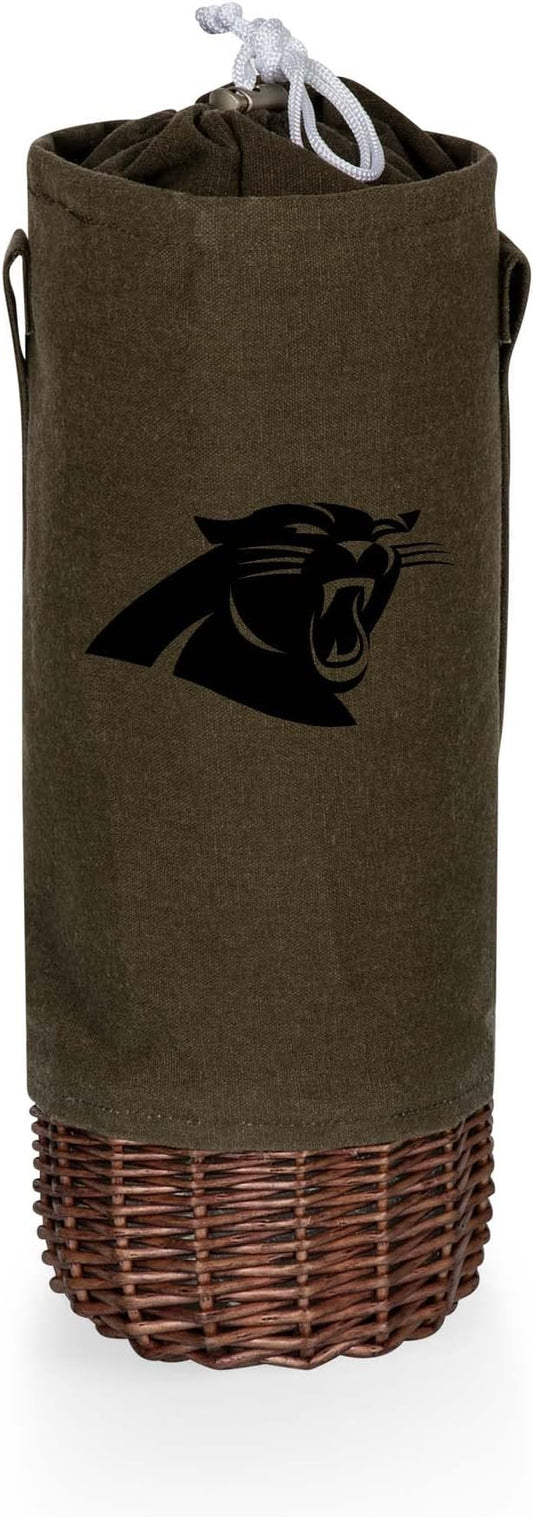 PICNIC TIME NFL Unisex-Adult NFL Malbec Insulated Canvas and Willow Wine Bottle Basket