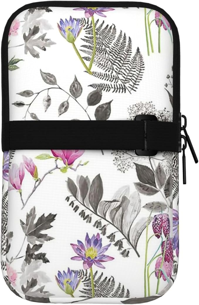 Water Bottle Pouch for Stanley Cup 40oz 30oz,Personalized Gym Purse for Men Women, Tumbler Pouch with Versatile Pocket Water Bottle Bag for Cards, Keys, Phone Botanical Leaf