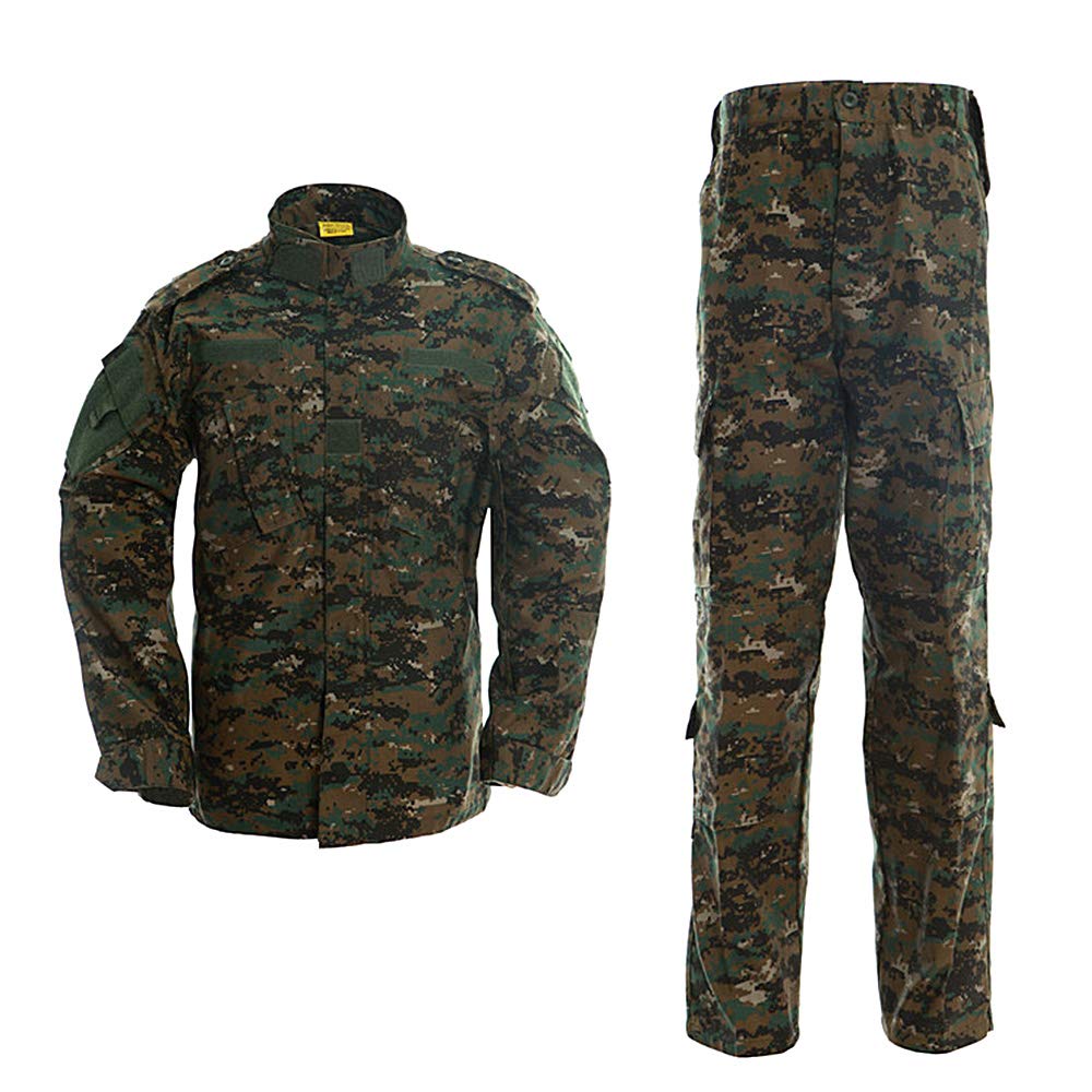 MINGHE Men's Combat Uniform Military Tactical Shirt and Pants Set Cp Camo Long Sleeve Army Suit for Hunting Airsoft Paintball