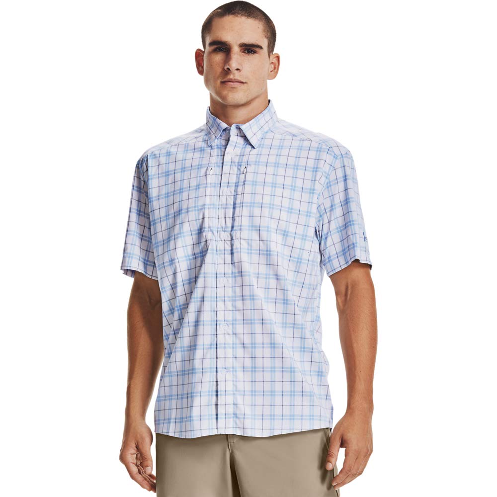 Under Armour Men's Tide Chaser 2.0 Plaid Fish Short-Sleeve T-Shirt , White (103)/Pure , Small