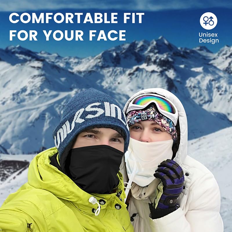 Adjustable Balaclava Face Mask, Ice Silk Design, 2-Pack Shiesty Ski Mask for Men, Women, and Kids, UV Protection Sun Hood (Silk, White)