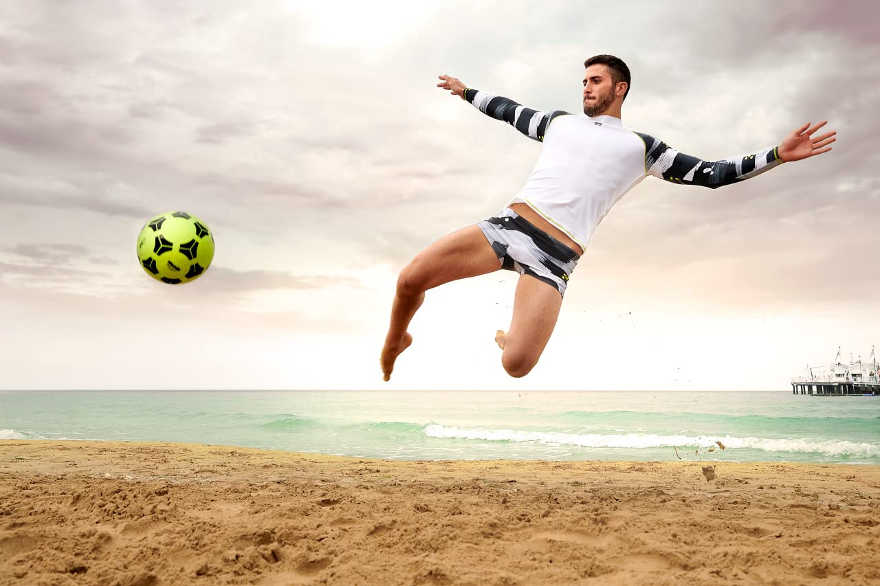 ARENA Men's Standard UV Protection Long Sleeve Shirt Rash Allover, White-Gray Multi