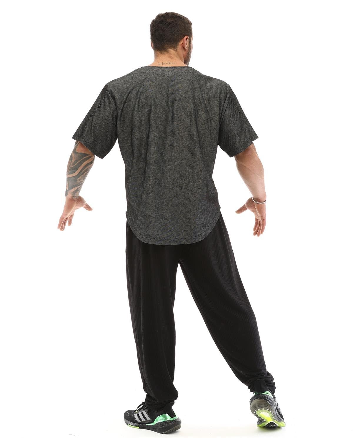 Men's Oversize Active T-Shirts, Bodybuilding Fitness Cardio Rag Top T-Shirt (Antra,XL) Anthracite