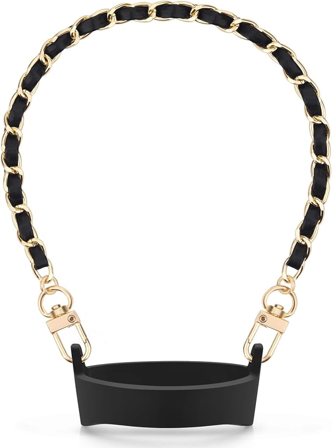 Water Bottle Handle, Silicone Water Bottle Sling Stretches to Fit Most 8-40oz Bottles, Fashionable Accessories Compatible for Stanley Cup Black…