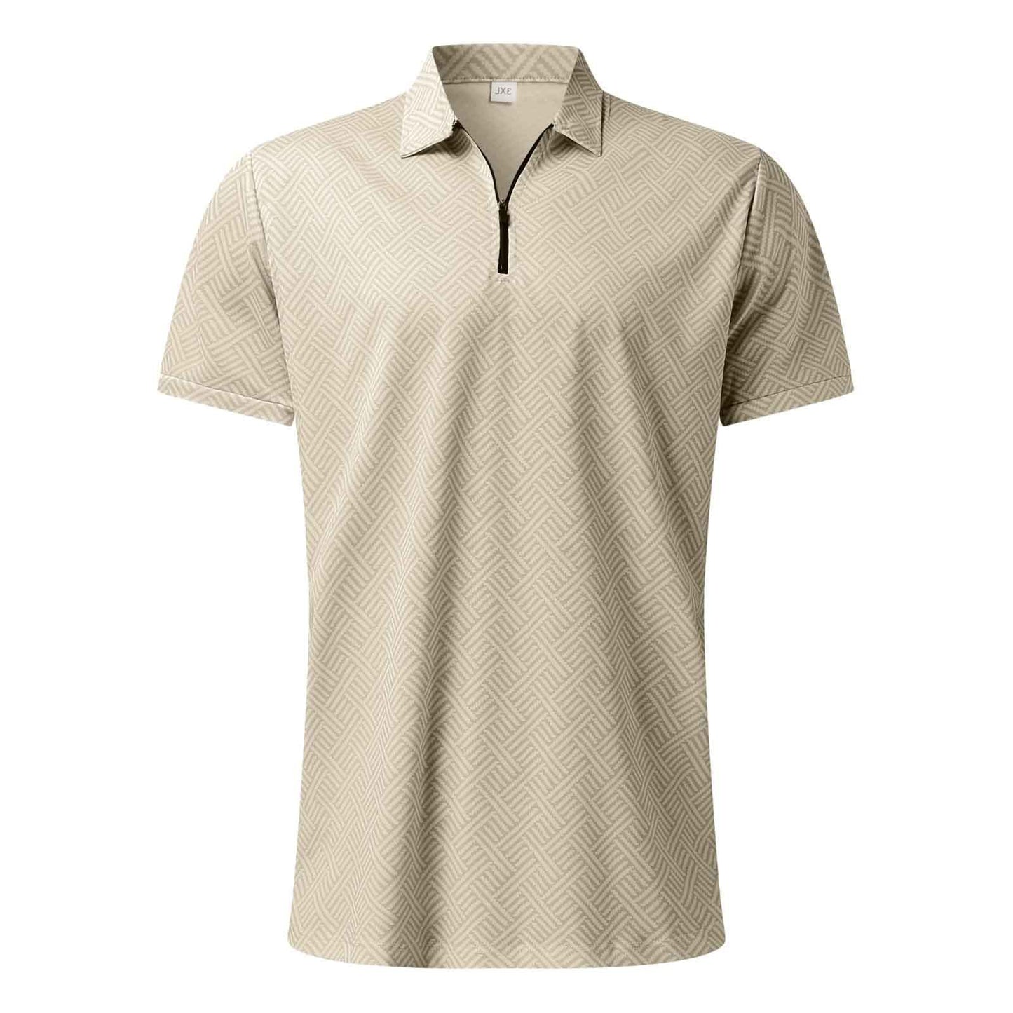 ZYXTIM Long Sleeve Shirts for Men American Flag Shirts for Men Shirts for Men Fashion Collared Shirt Mens Work Polo Shirts Knitted Polo Shirts for Men(Beige,Large)