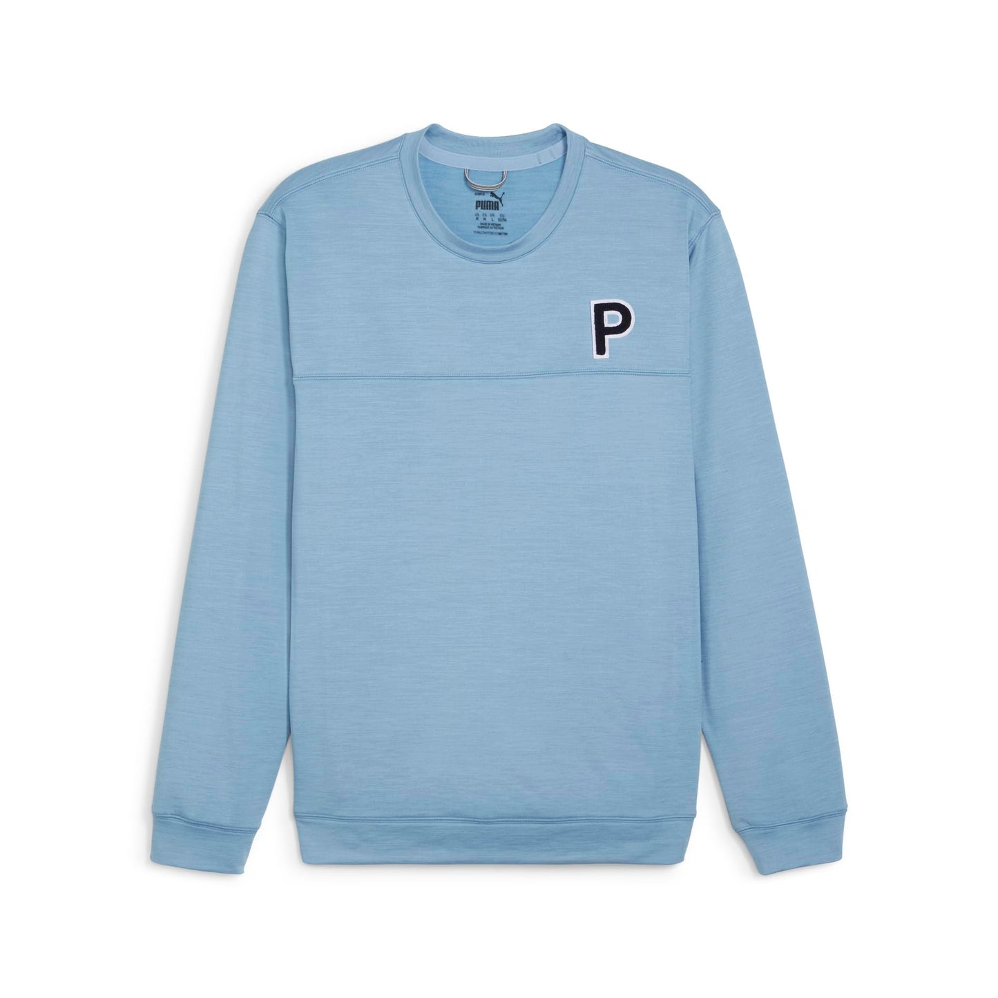 PUMA Golf Men's CLOUDSPUN Patch Crewneck, Zen Blue Heather