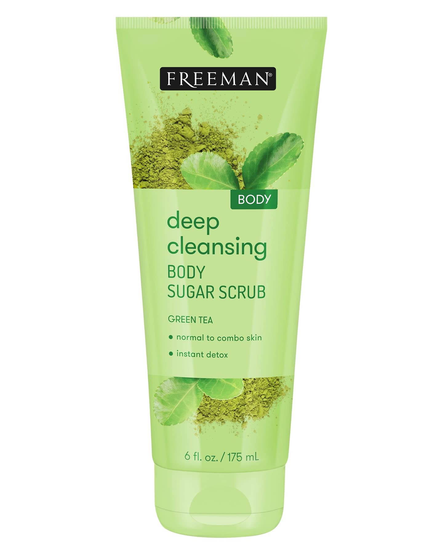 Green Tea Deep Cleansing Body Sugar Scrub by Freeman for Unisex - 6 oz Scrub