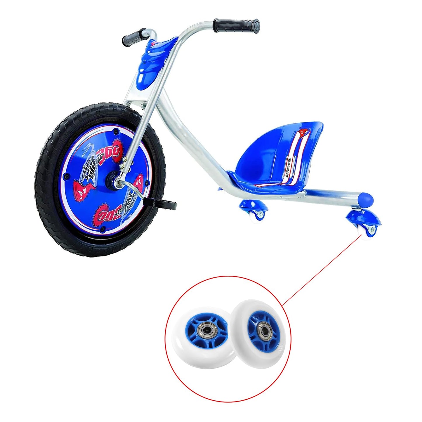 KAMIER Rip Stik 76mm Wheels Replacement for Razor RipStik Ripster Ripsurf Caster Board FlashRider RipRider PowerRider 360 Caster Trike Kids Scooter Skateboarded CasterBoard Wheel Parts Blue (2 Pack)