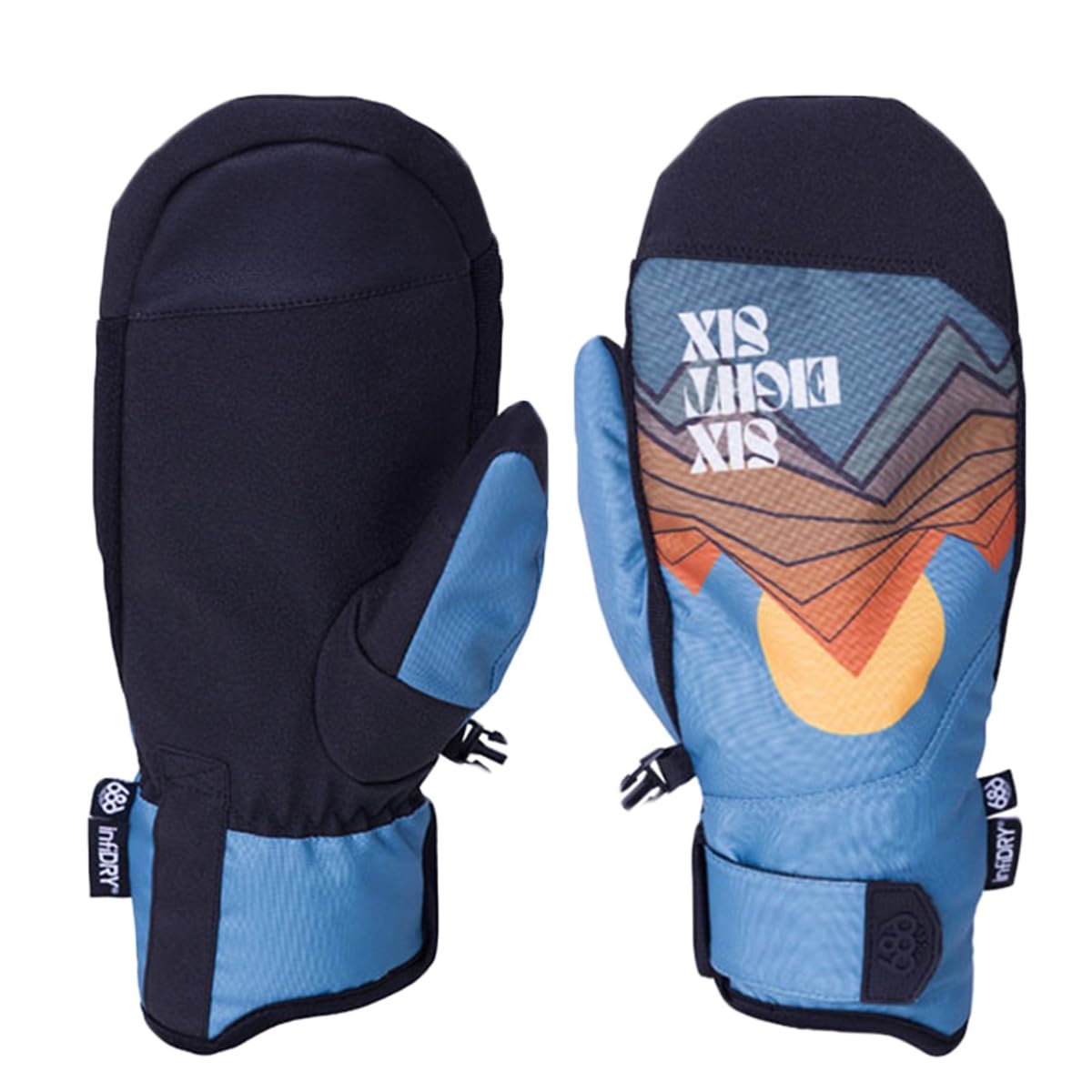 686 Men's Primer Mitt - 10k Fabric with DWR, Micro Tricot Lining, and Adjustable Cuff - Water & Weather Resistant - Sunset Blue, Small