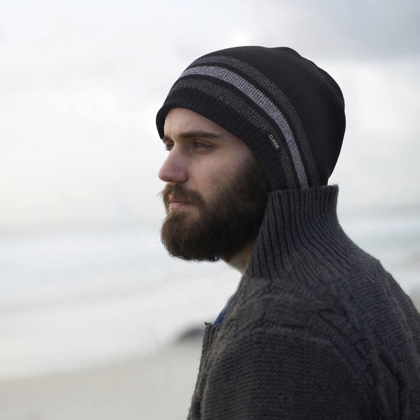 BUTITNOW Oversize XXL Winter Beanie Knit Hat for Men - Daily Knit Ribbed Cap - Warm Toboggan Skull Caps for Cold Weather