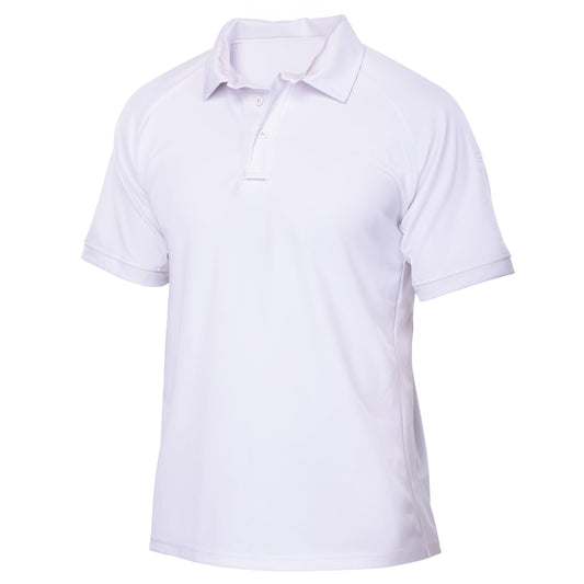 Vertx Mens Tactical Polo Shirt, Short Sleeve T-Shirt, Breathable, Moisture-Wicking, Temperature Regulating, Outdoor Performance Tactical Clothing for Police, Security, Relaxed Fit, White, XXX-Large