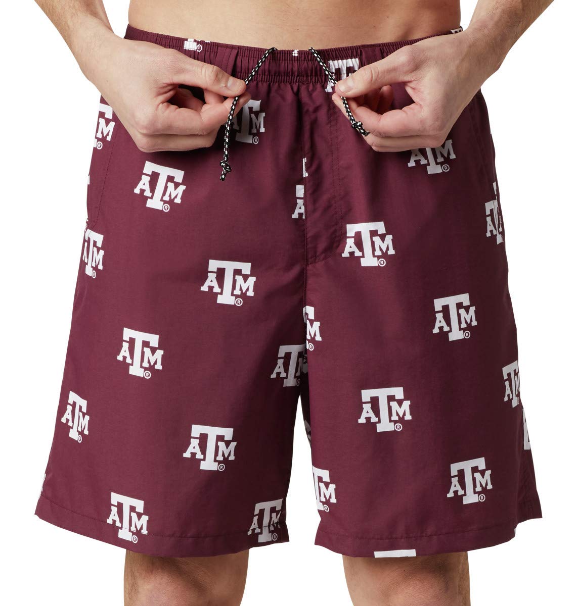 Columbia NCAA Texas A&M Aggies Men's Backcast II Printed Short, Small, TAM - Deep Maroon
