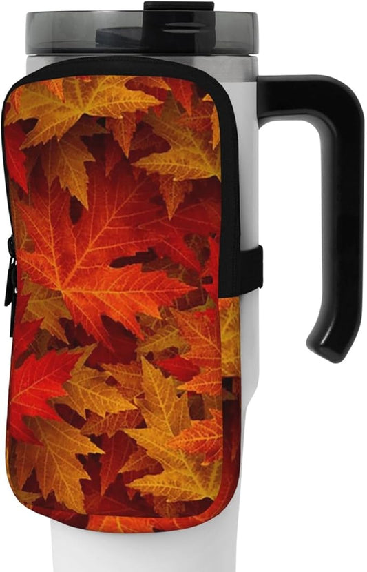 Galaxy Mandala Water Bottle Pouch for Stanley Cup 40oz 30oz,Personalized Gym Purse for Men Women, Tumbler Pouch with Versatile Pocket Water Bottle Bag for Cards, Keys, Phone