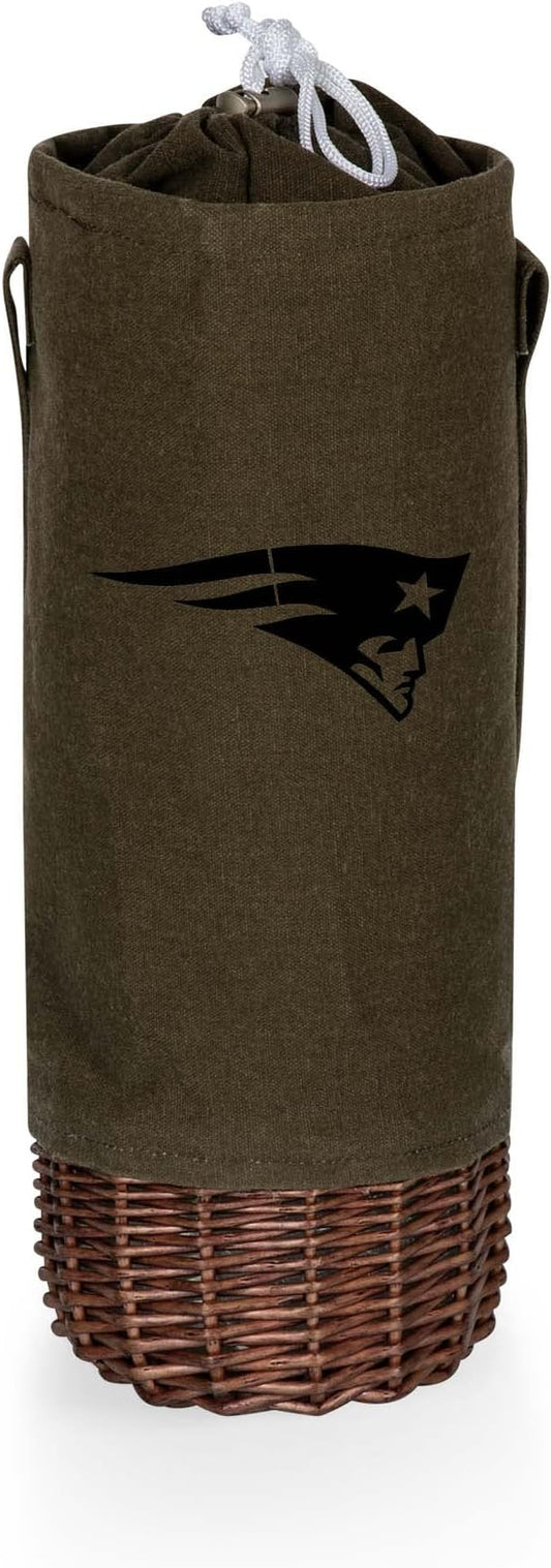 PICNIC TIME NFL Unisex-Adult NFL Malbec Insulated Canvas and Willow Wine Bottle Basket