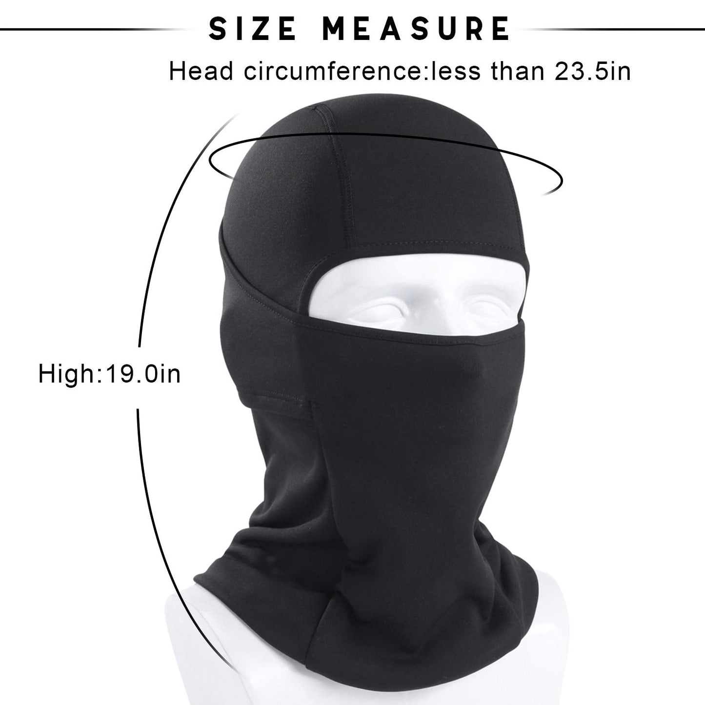 WTACTFUL 2Pieces Balaclava Face Ski Mask for Men, Winter Warm Thermal Full Face Cover Mask for Motorcycle Cycling Skiing Snowboarding Outdoor Black