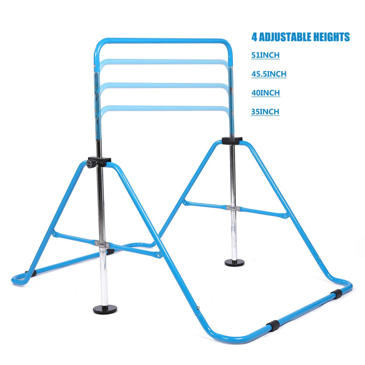 WATBKHE Kids Gymnastics Bar Gymnastic Equipment for Home Adjustable Height Gymnastic Training Bar Gymnastic Stuff for 3-7 Years Old Girls (Blue)