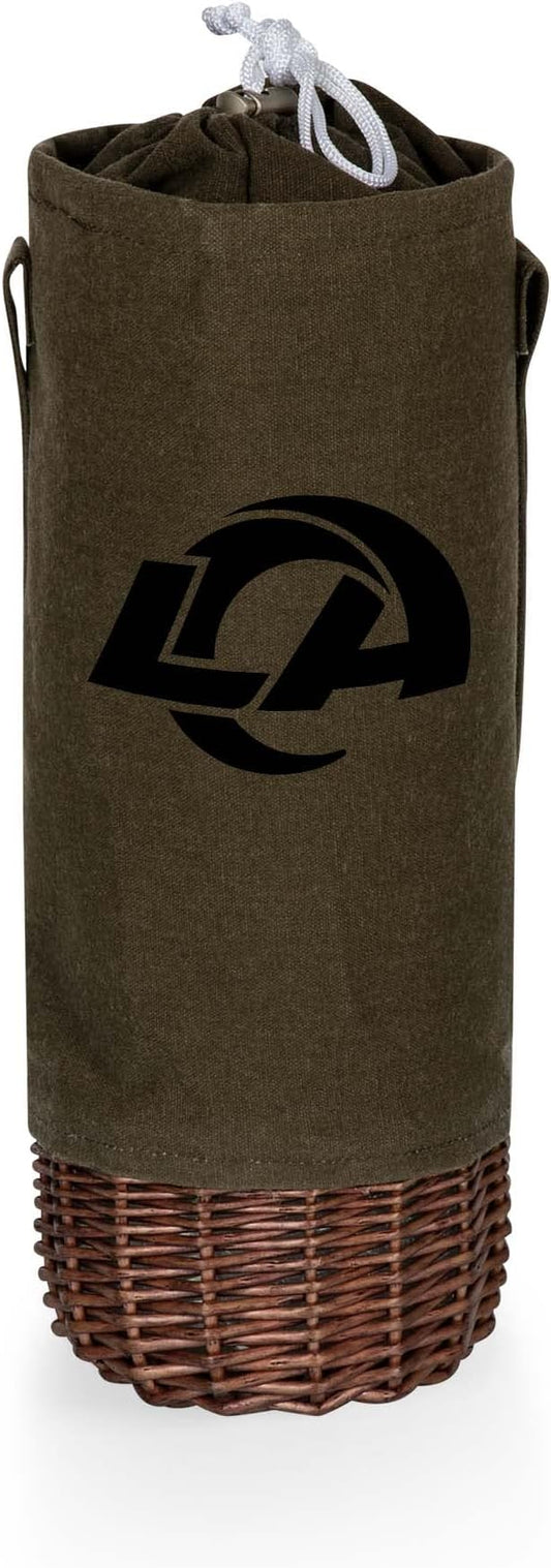 PICNIC TIME NFL Unisex-Adult NFL Malbec Insulated Canvas and Willow Wine Bottle Basket