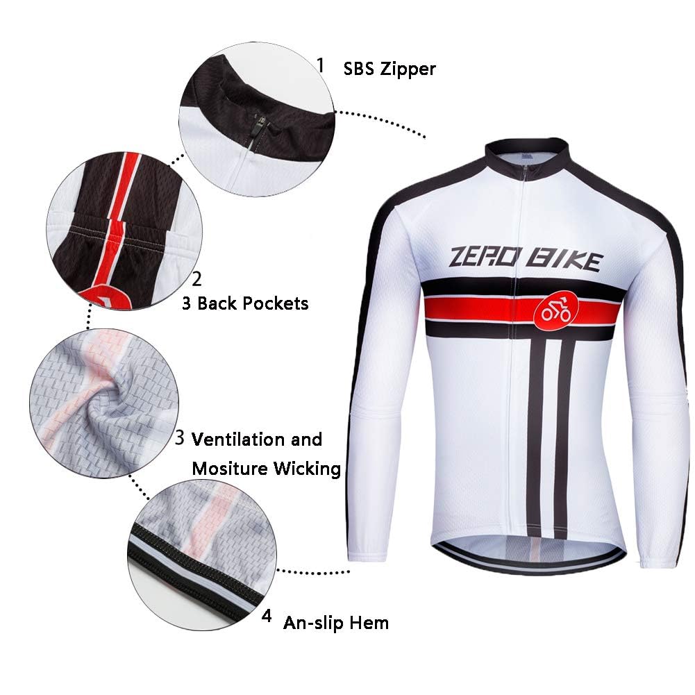 ZEROBIKE® Men's Soft Long Sleeve Breathable Bicycle Cycling Jersey Polyester Clothing Outdoor Sports Fall Autumn