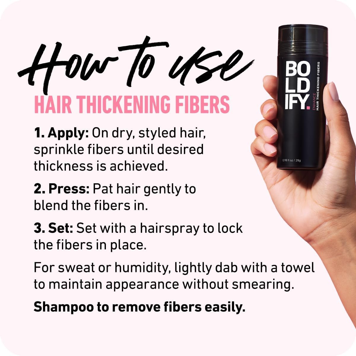 BOLDIFY Hair Fibers (28g) - Fill In Thinning and Fine Hair for an Instantly Fuller, Thicker Look - 14 Shades for Women & Men - Ash Brown