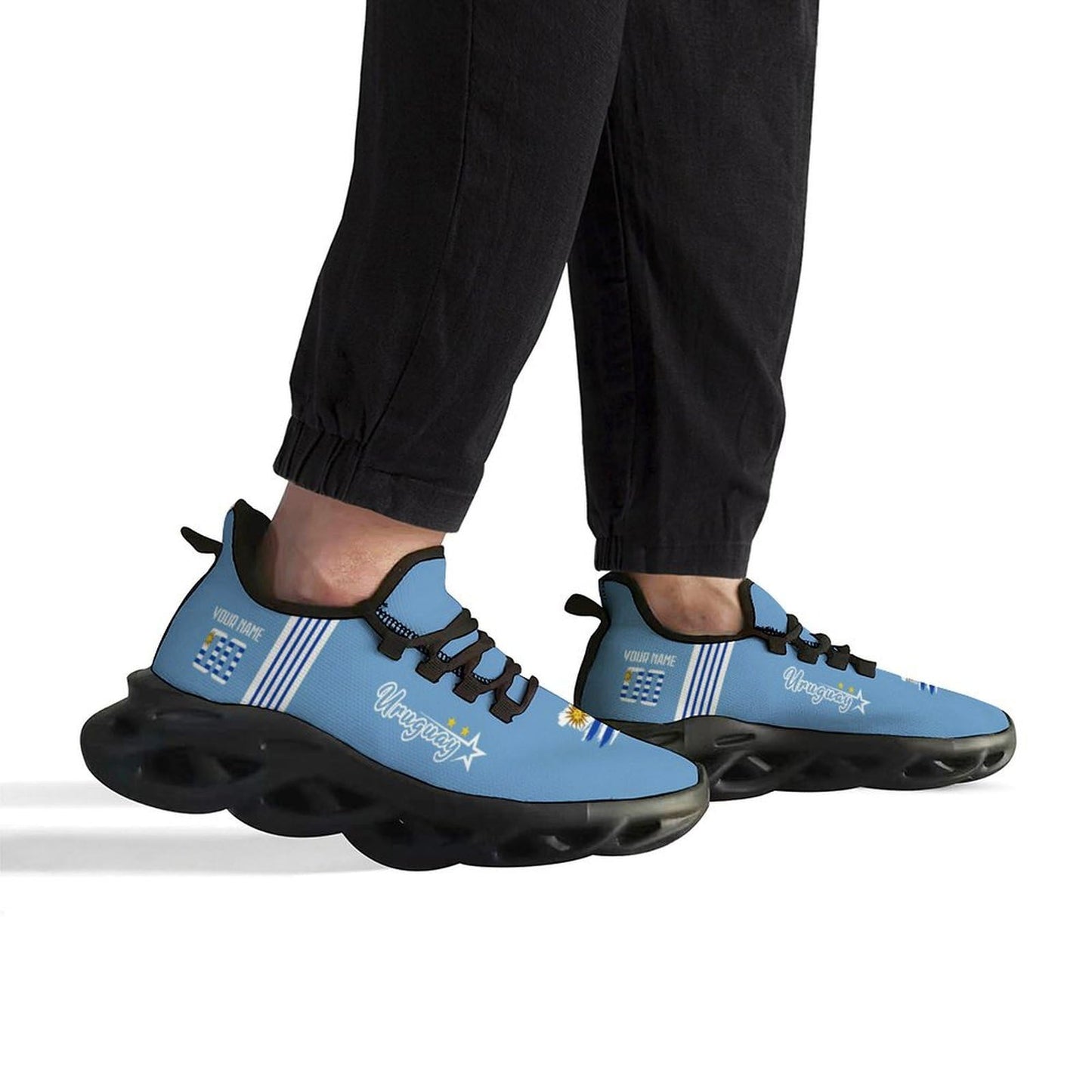 Uruguay National Team Custom Men's Sneakers Soccer Personalized Breathable Fan Gift Name & Number Athletic Gym Slip-on Shoes