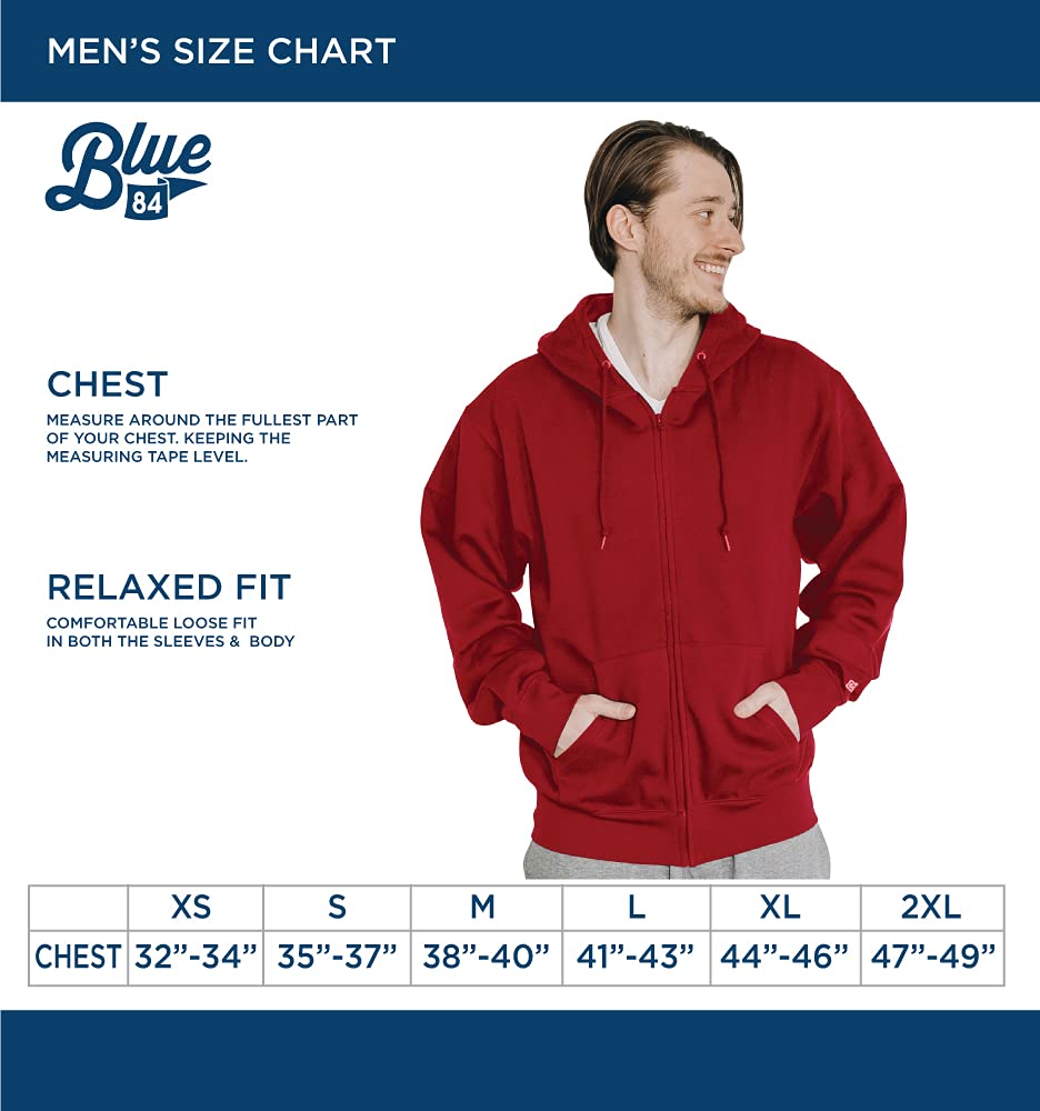 Blue 84 Men's Utah Utes Full Zip Hoodie Icon, Team Color, Small