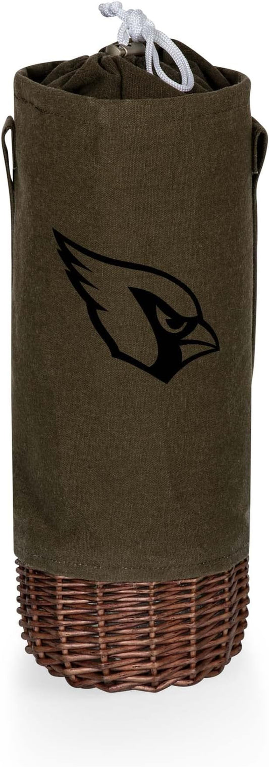 PICNIC TIME NFL Unisex-Adult NFL Malbec Insulated Canvas and Willow Wine Bottle Basket